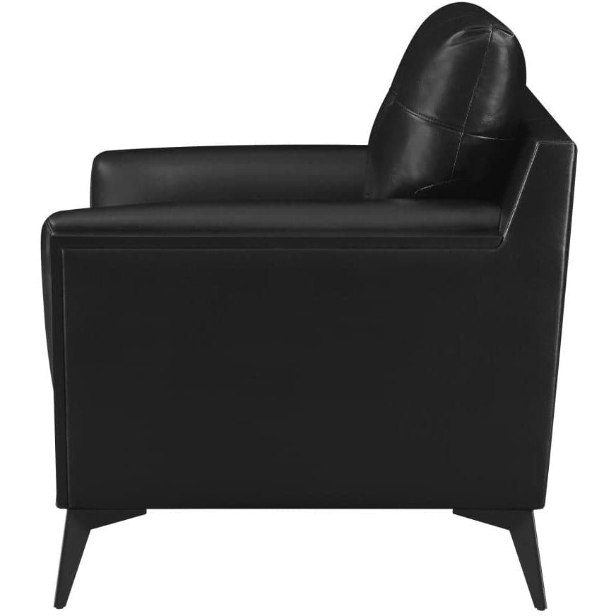 Upholstered Tufted Accent Chair with Track Arms in Black - HER Home Design Boutique